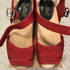 NWOT Lotta from Stockholm Low PeepToe Leather Clog